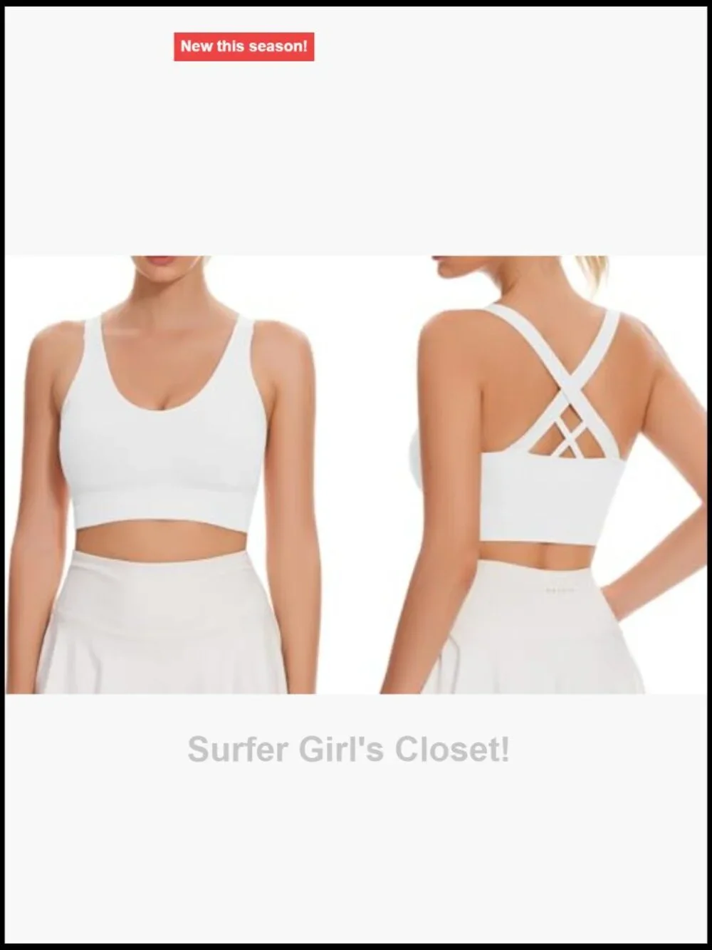Unpadded Medium Support Criss Cross Back Strappy Sports Bra Workout Top